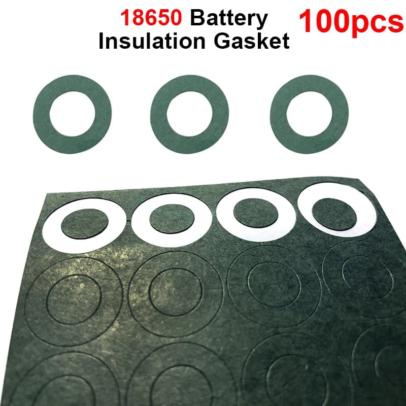 100pcs 18650 Li-ion Battery Insulation Gasket Barley Paper Battery Pack Cell hollow Insulating Electrode Insulated Pads