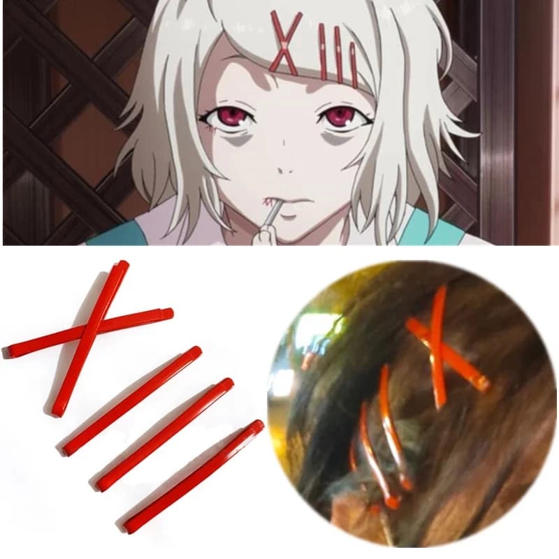 5pcs/lots Tokyo Ghoul Juzo Suzuya Kagerou Project Tateyama Ayano Red Hairpin Daily Accessories Headwear Cosplay Props