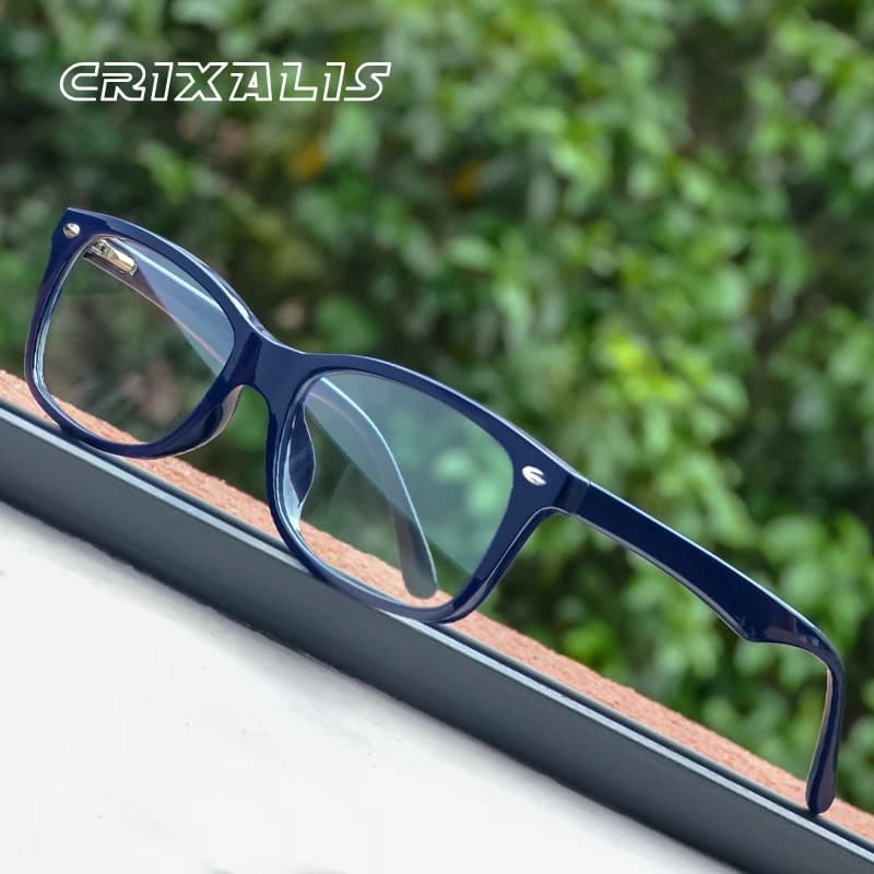 CRIXALIS Square Anti Blue Light Glasses Women Spring Hinge 2023 Computer Optical Myopia Eyeglasses Frame For Men Female UV400