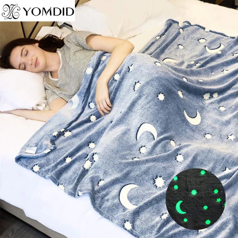 Luminous Warm Flannel Blankets Night Fluorescent Geometric Sheet Sofa Throw Bedspread Children's Siesta Leisure Bed blankets