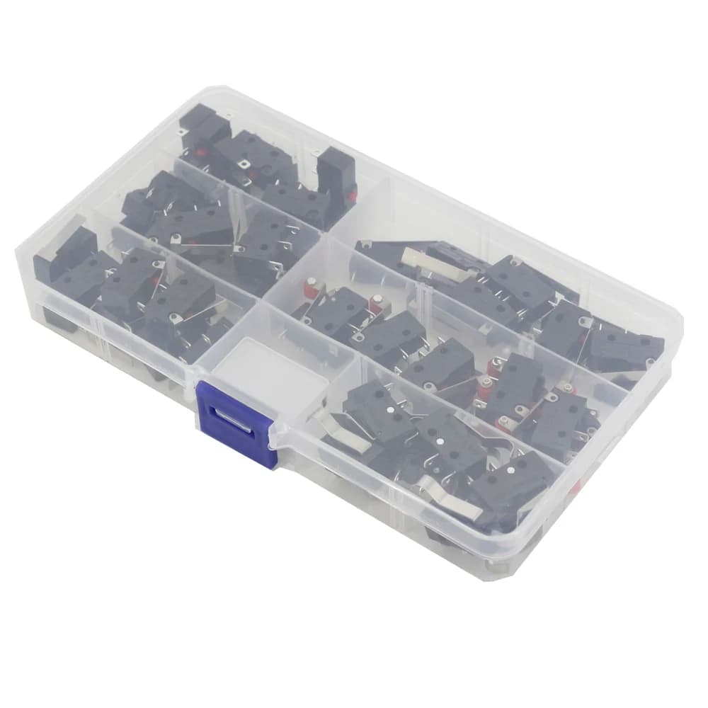 60PCS Micro Switch/Box Limit Switch 5A250VAC KW11-3Z Mini Micro Switch With Pulley Laser Machine Micro Limit Sensor