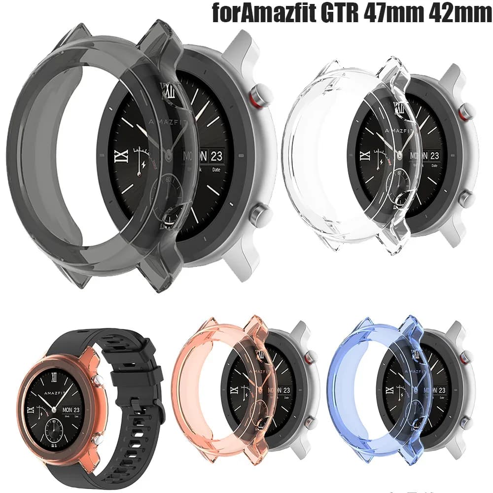 BEHUA Protective Case Cover For Huami Amazfit GTR 47mm 42mm Smart watch Replacement TPU Protection cases wristband Accessories