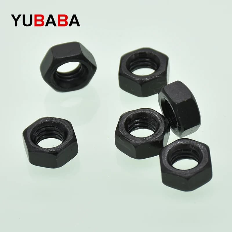 5/10/100pcs Hexagon Nuts M2 M2.5 M3 M4 M5 M6 M8 M10 M12 M14 M16 Black Grade 8.8 Carbon Steel DIN934 Hex Nut GB6170