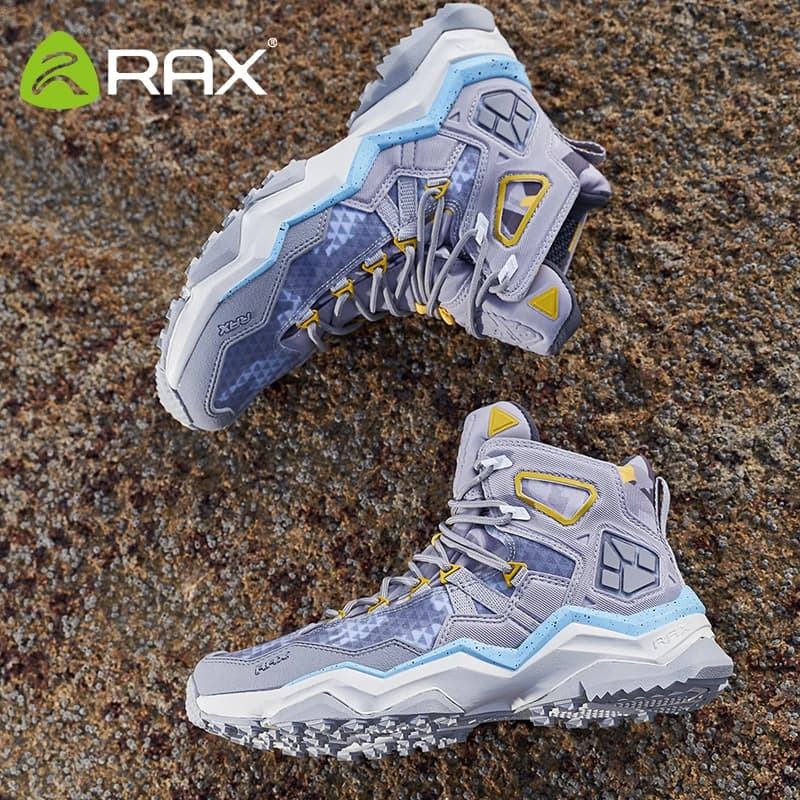 RAX winter men's and women's hiking shoes snow boots waterproof leather sports shoes super warm men's boots outdoor work shoes