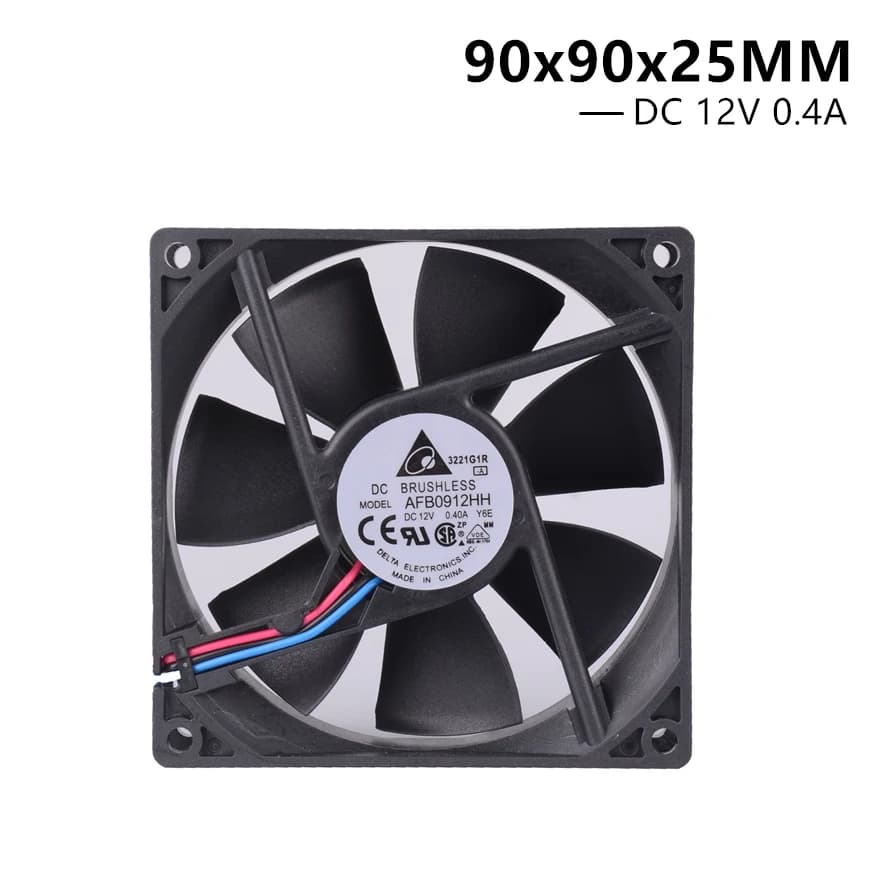 New Delta AFB0912HH 9025 9225 90MM 9CM 90x90x25MM Cooling Fan Dual Ball Bearing Computer Case 12V 0.4A 3pin