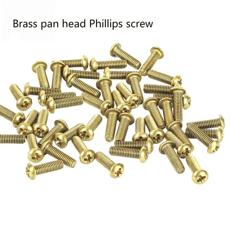 50pcs~5pcs M4/M5/M6 brass pan head Phillips screw copper machine screw mechanical pan head brass screw