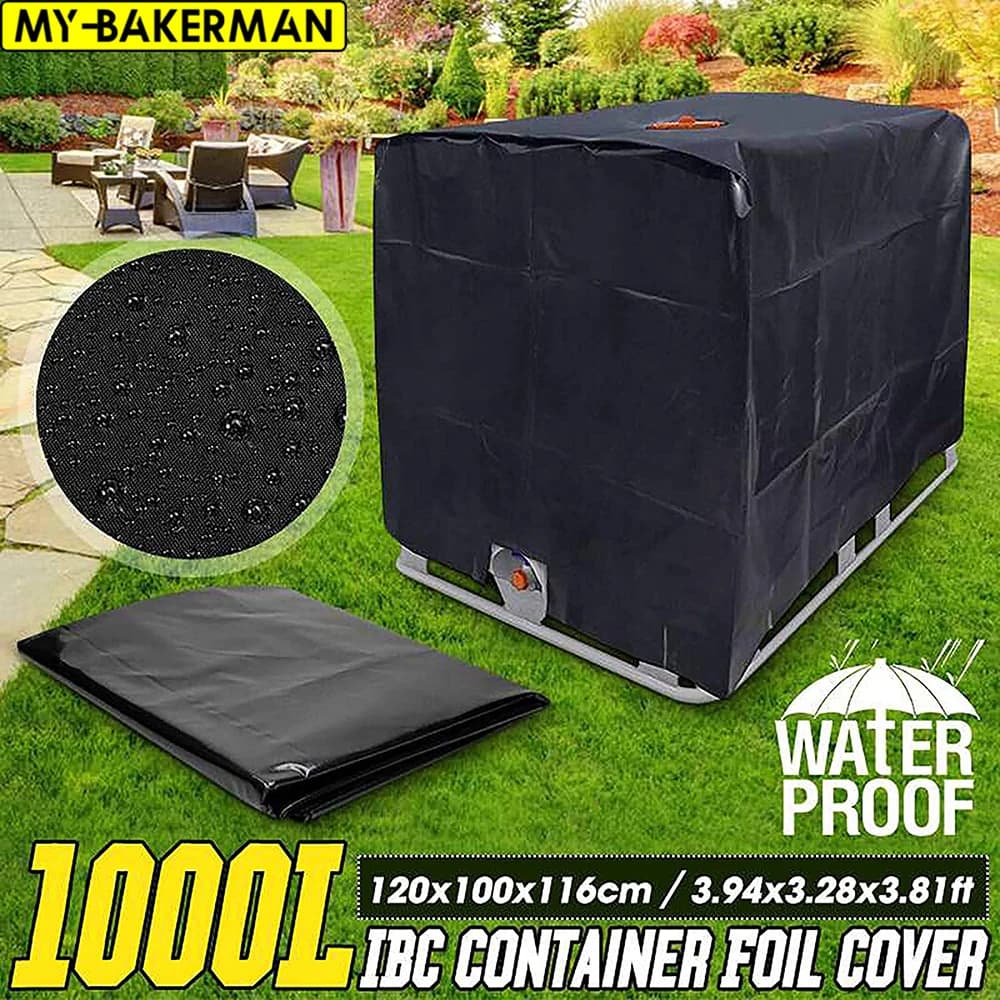 IBC Tank Cover Outdoor Garden Waterproof Cover 1000 liters IBC Rain Water Container Ton Barrel Sun Protective Foil Dust Covers