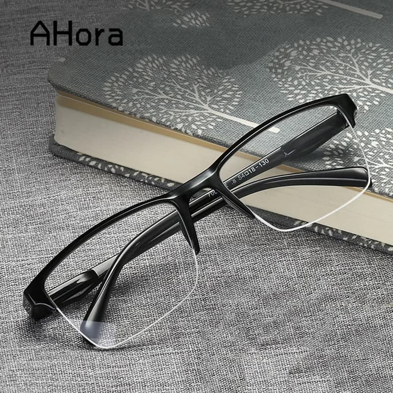 Ahora Ultralight Square Half Frame Reading Glasses Presbyopic Glasses Men Women +0.25 0.5 0.75 1 1.25 1.5 1.75 2 2.25 2.5 2.75 3