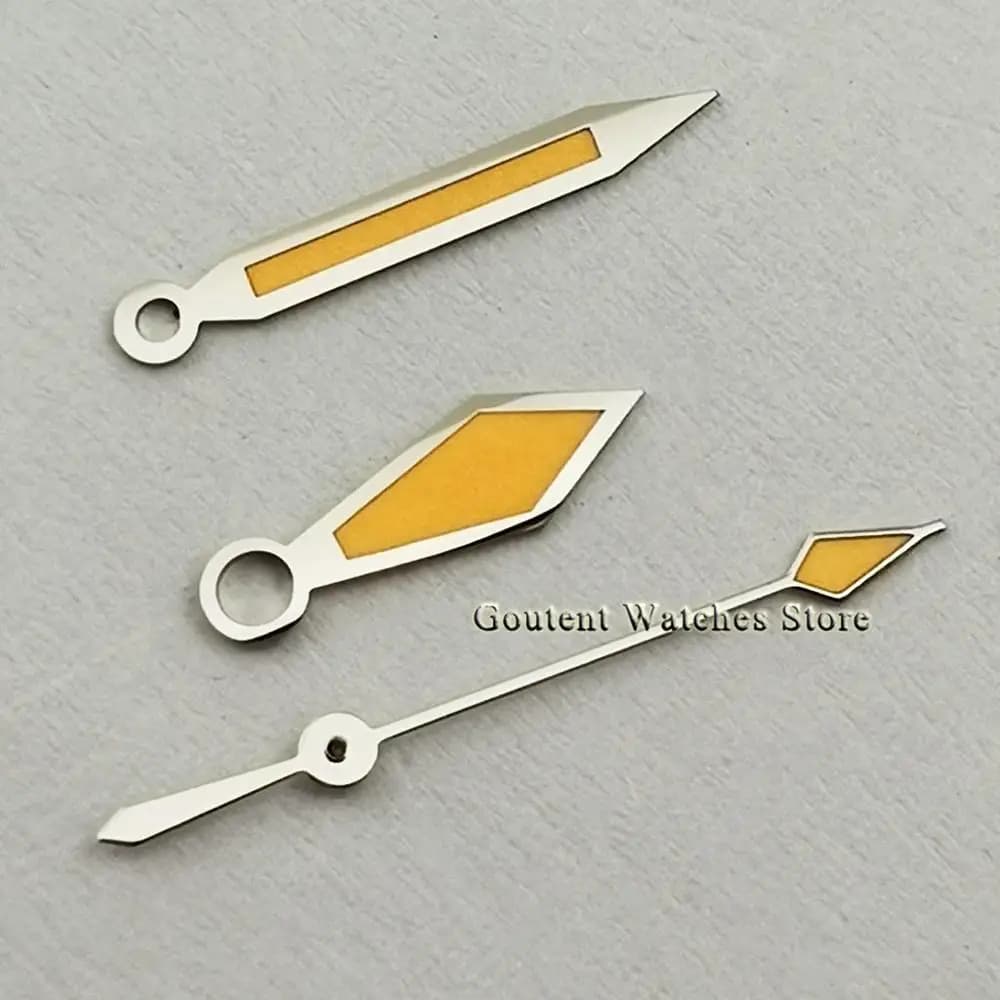 Luminous Watch Hands Silver Orange fit ETA 2836 2824 2834 Movement Watch Needle Watch Parts