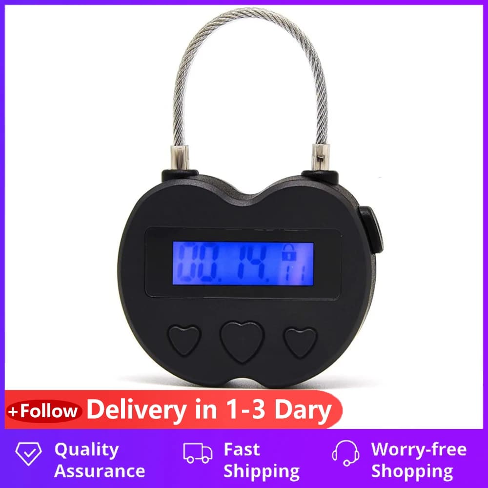 Smart Time Lock LCD Display Time Lock Multifunction Travel Electronic Timer, Waterproof USB Rechargeable Temporary Timer Padlock