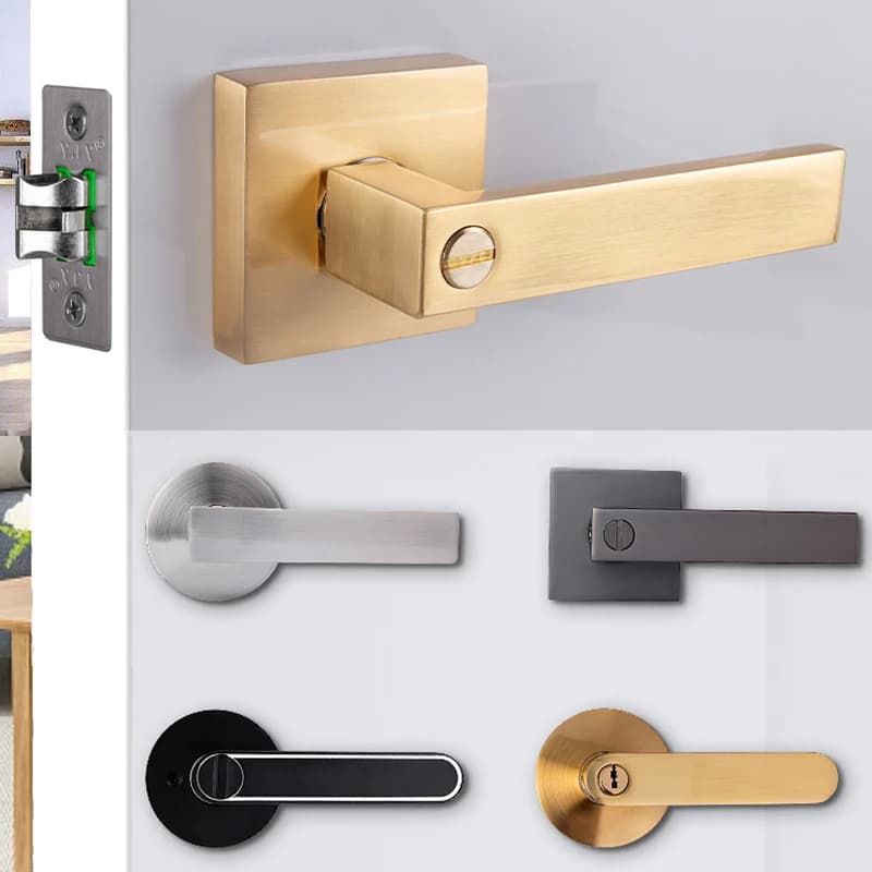 NEW Heavy Door Lever Handle Lock Passage Privacy Entry Entrance Anti-plug Bolt Locks for Living Room Bedroom Bathroom Door Locks