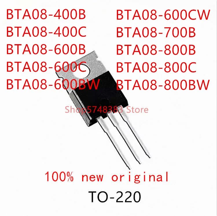 10PCS BTA08-400B BTA08-400C BTA08-600B BTA08-600C BTA08-600BW BTA08-600CW BTA08-700B BTA08-800B BTA08-800C BTA08-800BW TO-220