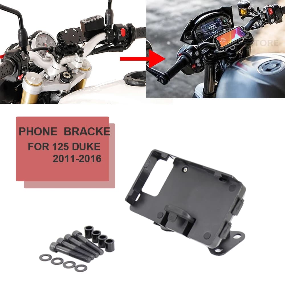 NEW For 125 Duke 2011-2016 2015 2014 2013 2012 Motorcycle Accessories Black Mobile Phone Holder GPS Stand Bracket