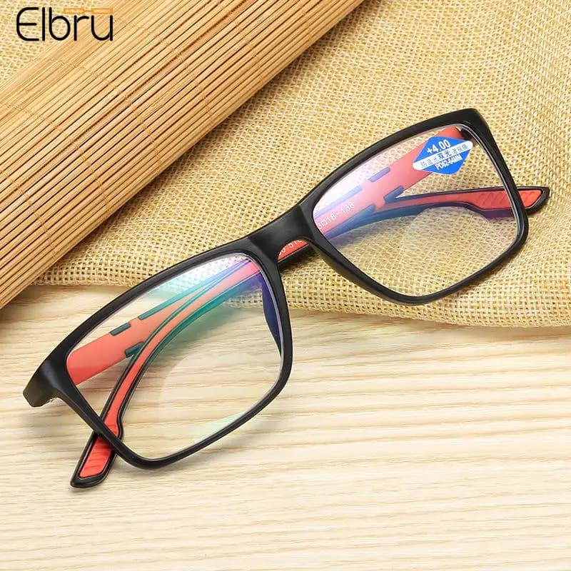 Elbru Anti-blue Light Reading Glasses Fashion Flexible Multifocal Presbyopic Glasses Ultralight Computer Goggle+1.0 1.5 2 2.5 4