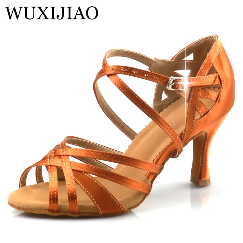 Women's Purple Latin Dance Shoes New Dance Shoes Unique Design Salsa Shoes White Pearl Diamond Sandals