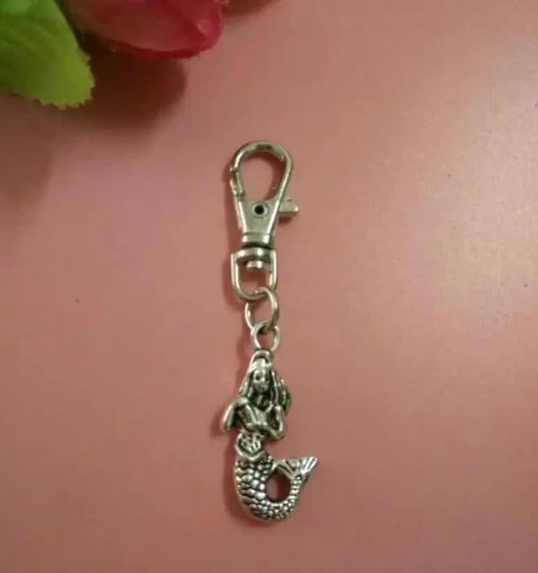 Alloy"Lizard/Dragonfly/Bird/Owl/Little Bear/Mermaid/Fish/Swan"- Simple Pendant Fit DIY Charm Keychain Key Ring