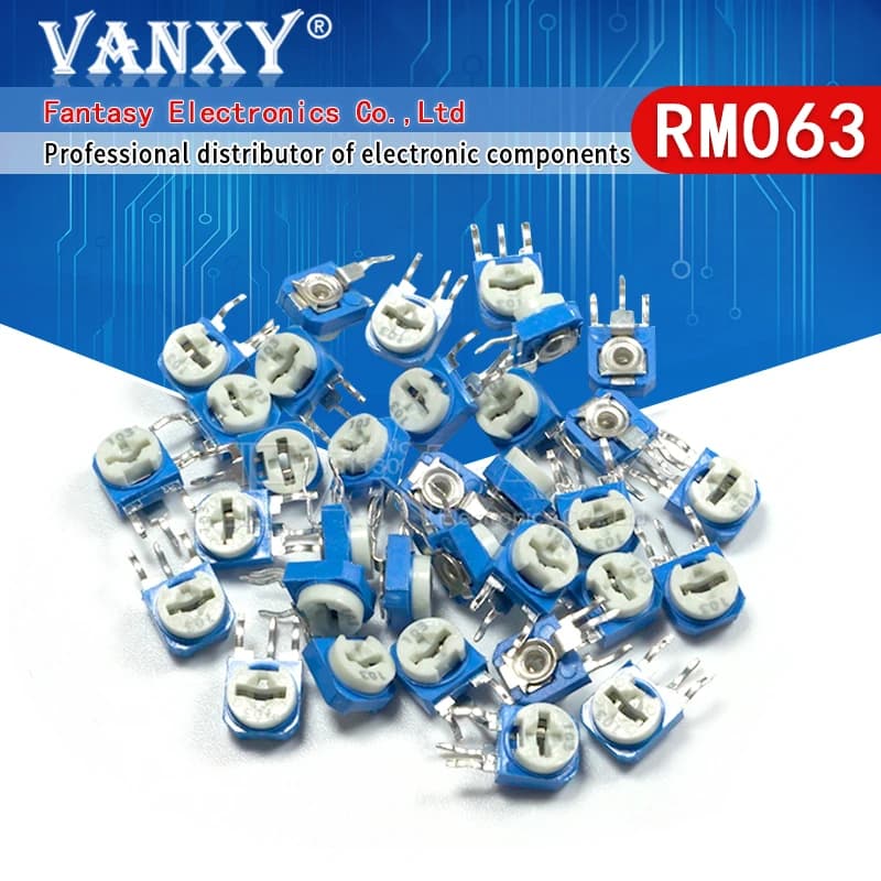 20pcs RM063 RM-063 100 200 500 1K 2K 5K 10K 20K 50K 100K 200K 500K 1M ohm Trimpot Trimmer Potentiometer variable resistor