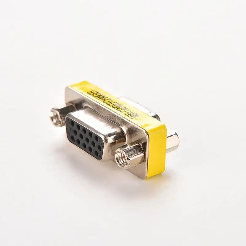 1pcs 15 pin D-Sub VGA HD SVGA Female to Female MINI Gender Changer Adapter PC VGA Female Connector F/F Cable Extend Converter