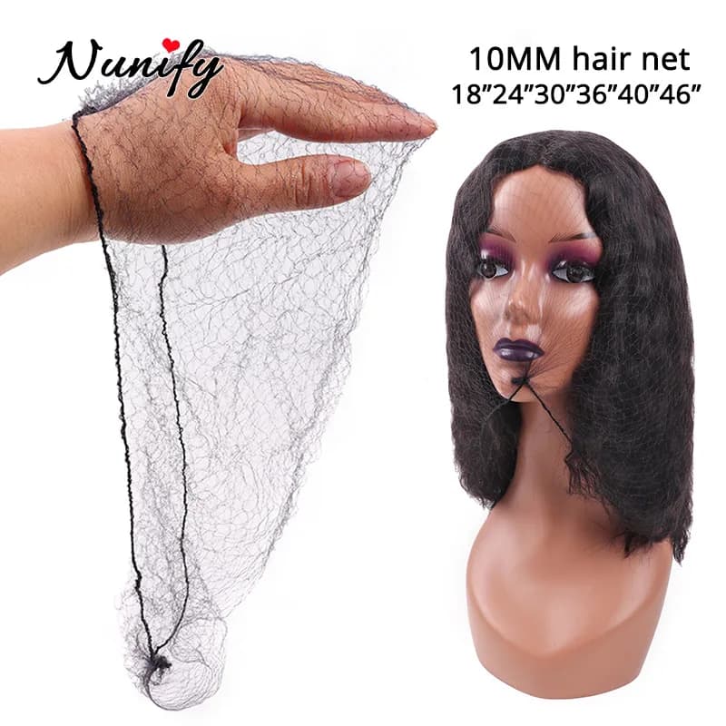 Nunify Black 100Pcs Hair Nets Invisible Elastic Edge Mesh Dress-Up Accessories Hair Bundles Wigs Frontal Closure Hairnets