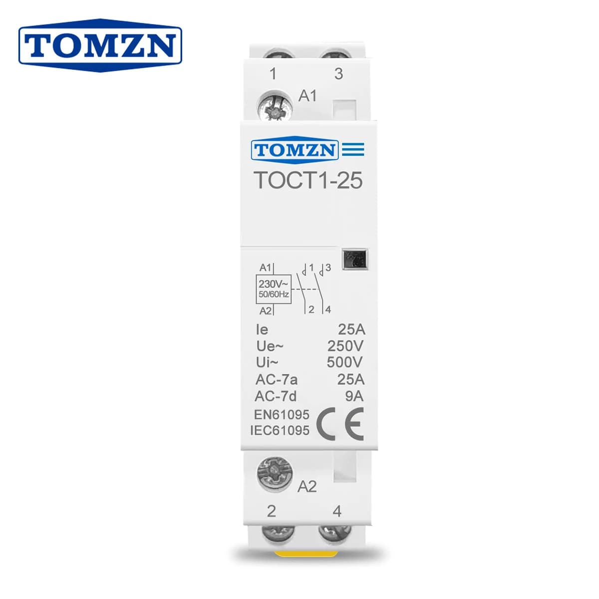 TOCT1 2P 25A 220V/230V 50/60HZ Din rail Household ac Modular contactor 2NO 2NC or 1NO 1NC