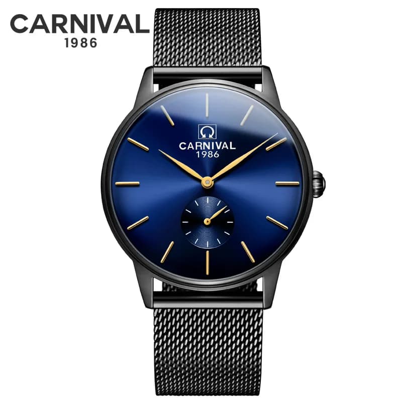 Montres Hommes Carnival Brand Fashion Watch for Men Luxury Stainless Steel Mens Dress Quartz Wrist Watch Waterproof Reloj Hombre