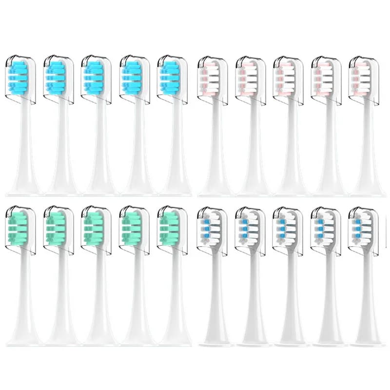 For xiaomi Mijia T300/T500/T700 Sonic Electric Toothbrush Heads Replaceable Refill Nozzles 4 Colors with Anti-Dust Caps 4/20Pcs