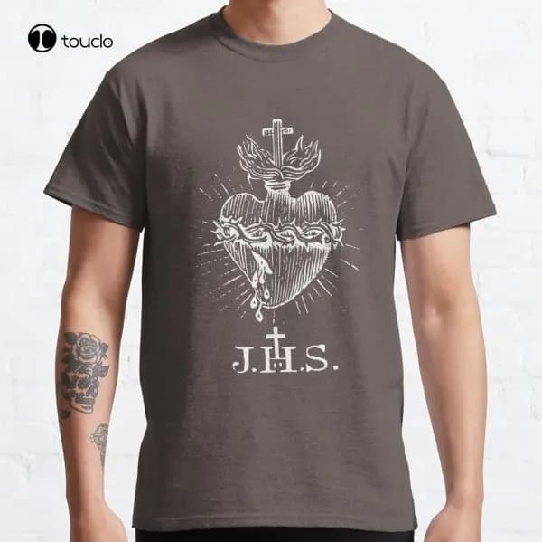 Sacred Heart Of Jesus Christ Vintage Catholic Classic T-Shirt Tee Shirt