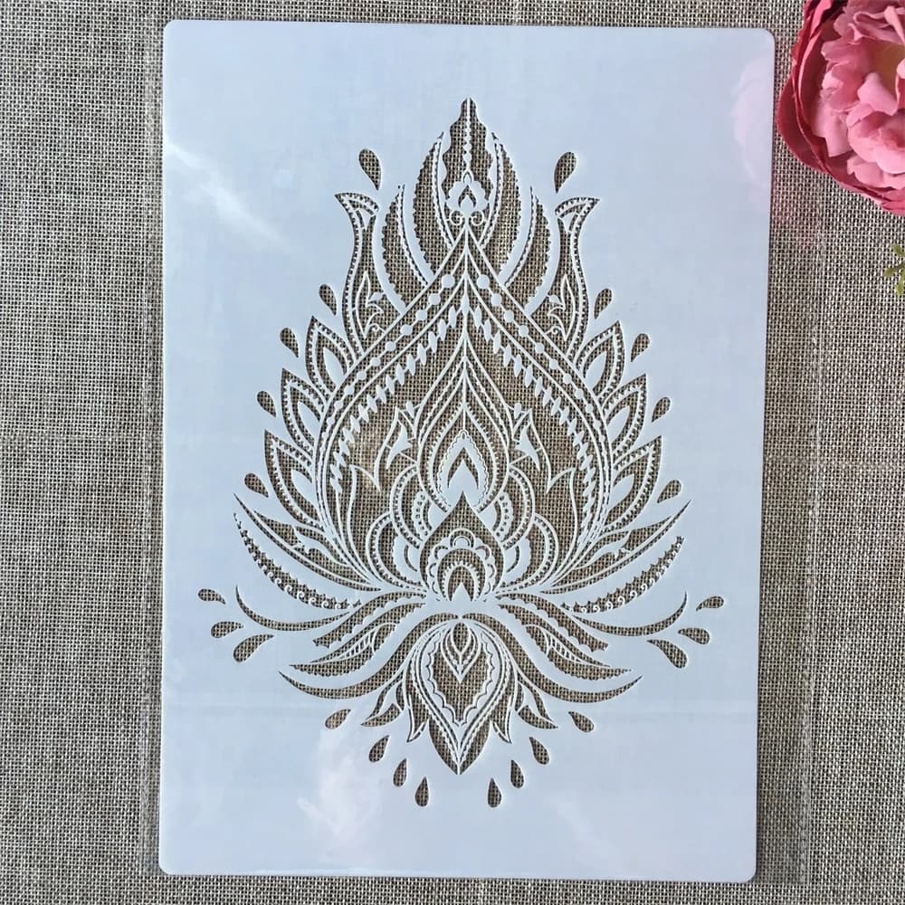 A4 29cm Mandala Feather Totem DIY Layering Stencils Wall Painting Scrapbook Coloring Embossing Album Decorative Template