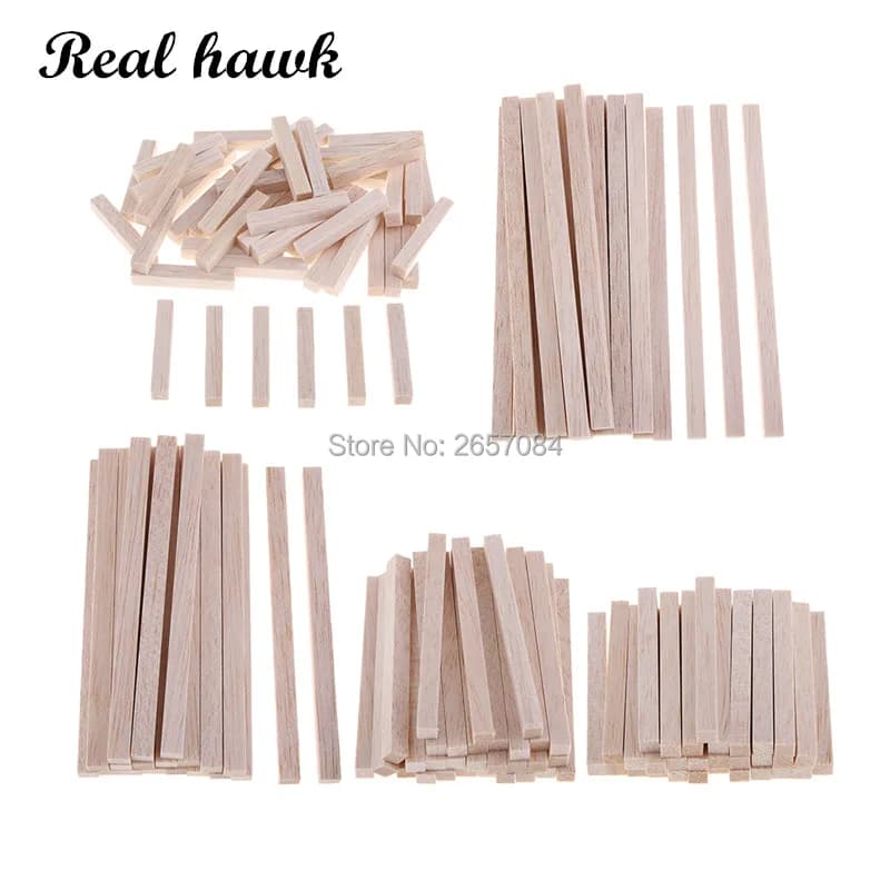 3x3mm long 50/80/100/130/150mm Square Balsa Wood Stick Wooden Dowel Rod Block for Kids Model Making Ornaments DIY