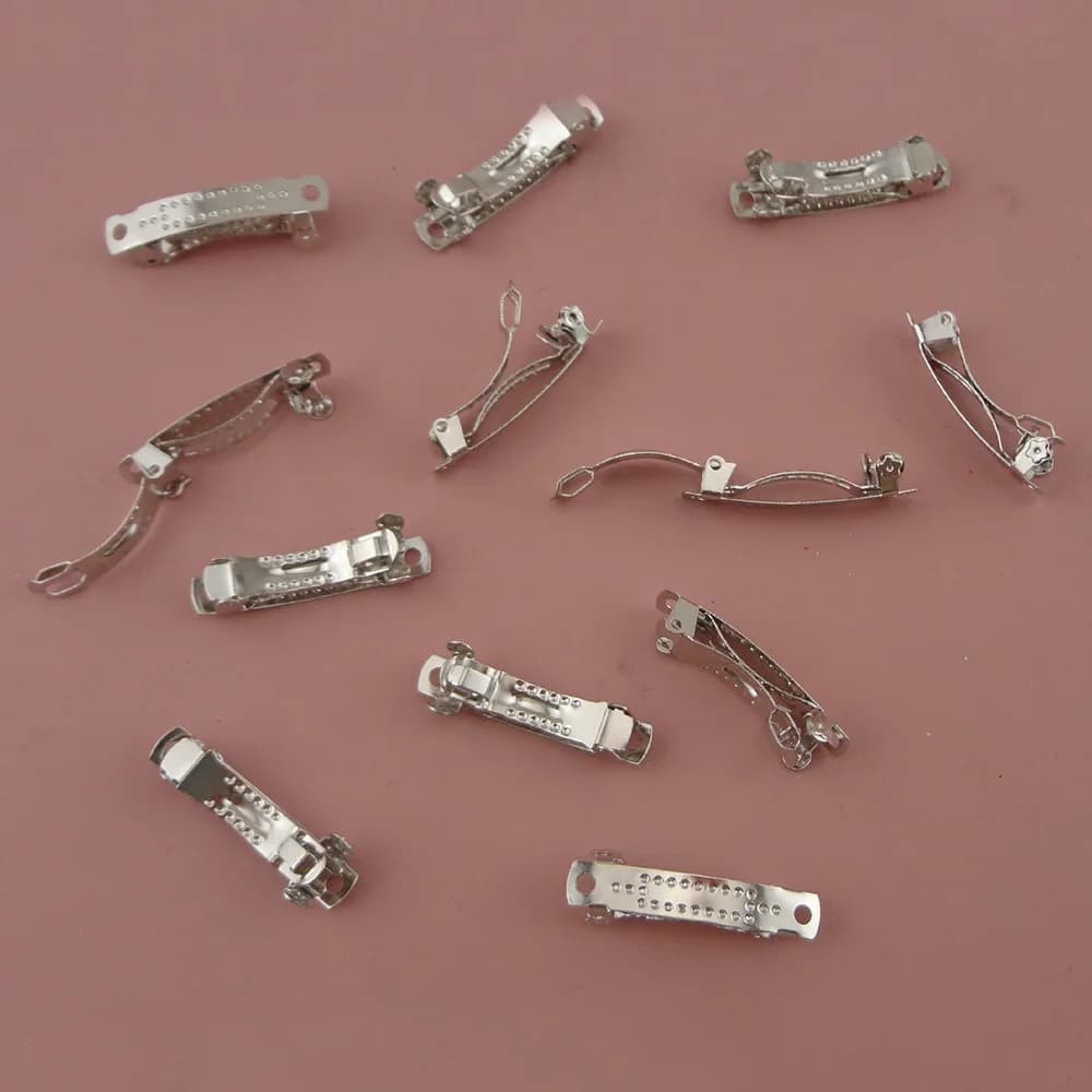 50pcs Silver 3.0cm Mini Plain Metal French Barrettes hairpins DIY pet hair accessories hair bows lead free,nickle free