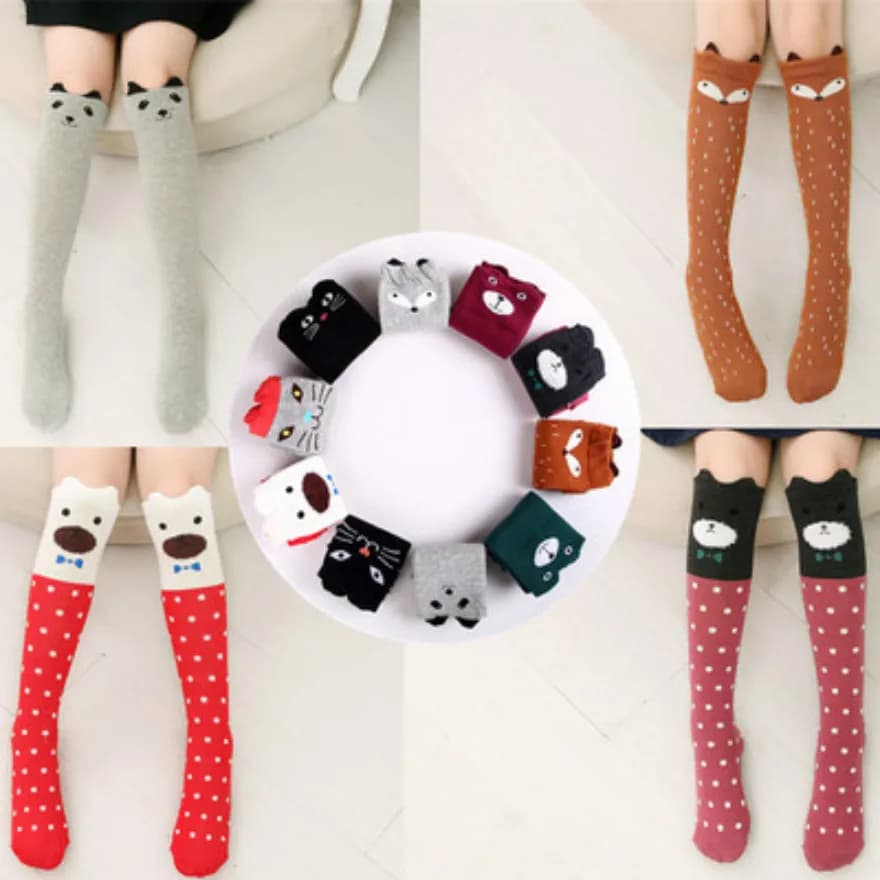 Girl Socks 3-12 Years Korean Version Long Tube Princess Children's Knee Socks Kids Dance Socks kids knee long socks