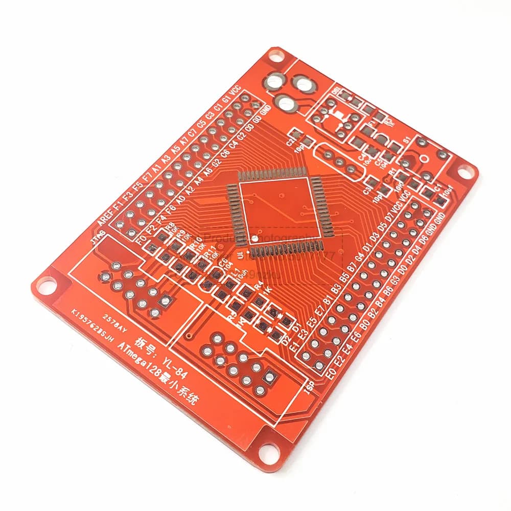 AVR Developments Board Minimum System PCB Board for ATMEGA128 PCB Develop Empty Red Board Wholesale