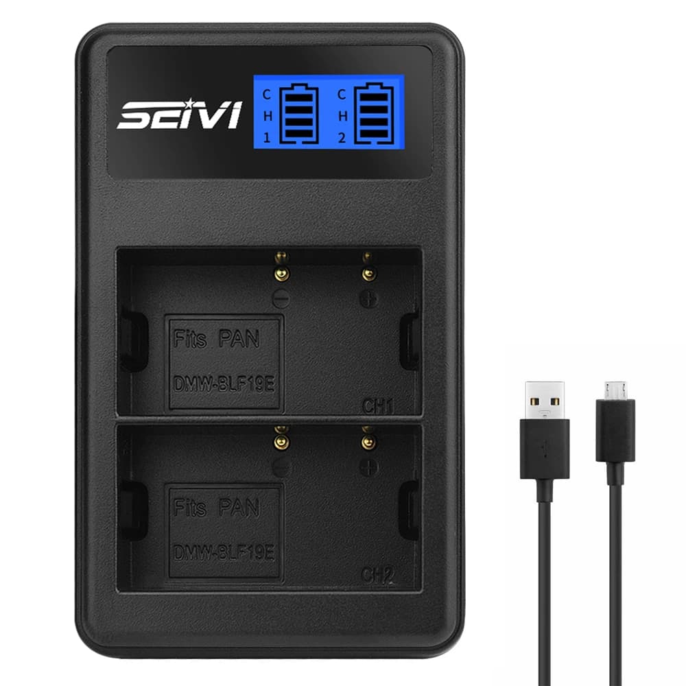 DMW-BLF19E USB Dual battery Charger for Panasonic DMW-BLF19 BLF19GK BLF19PP DMC-GH3 GH3A GH3AGK GH3GK GH3HGK GH3K GH4 BLF19E