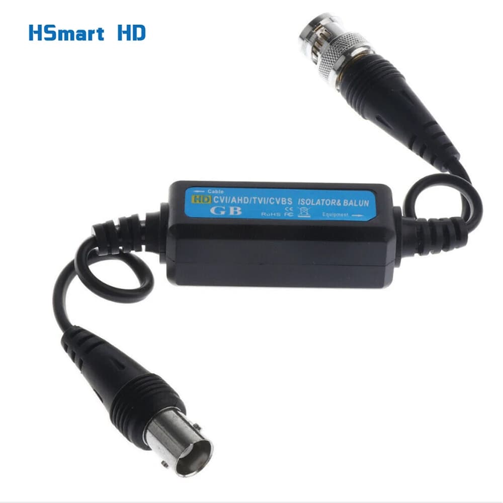 HD-TVI CVI AHD CVBS Ground Loop Isolator Video Balun Coaxial BNC Male For Camera