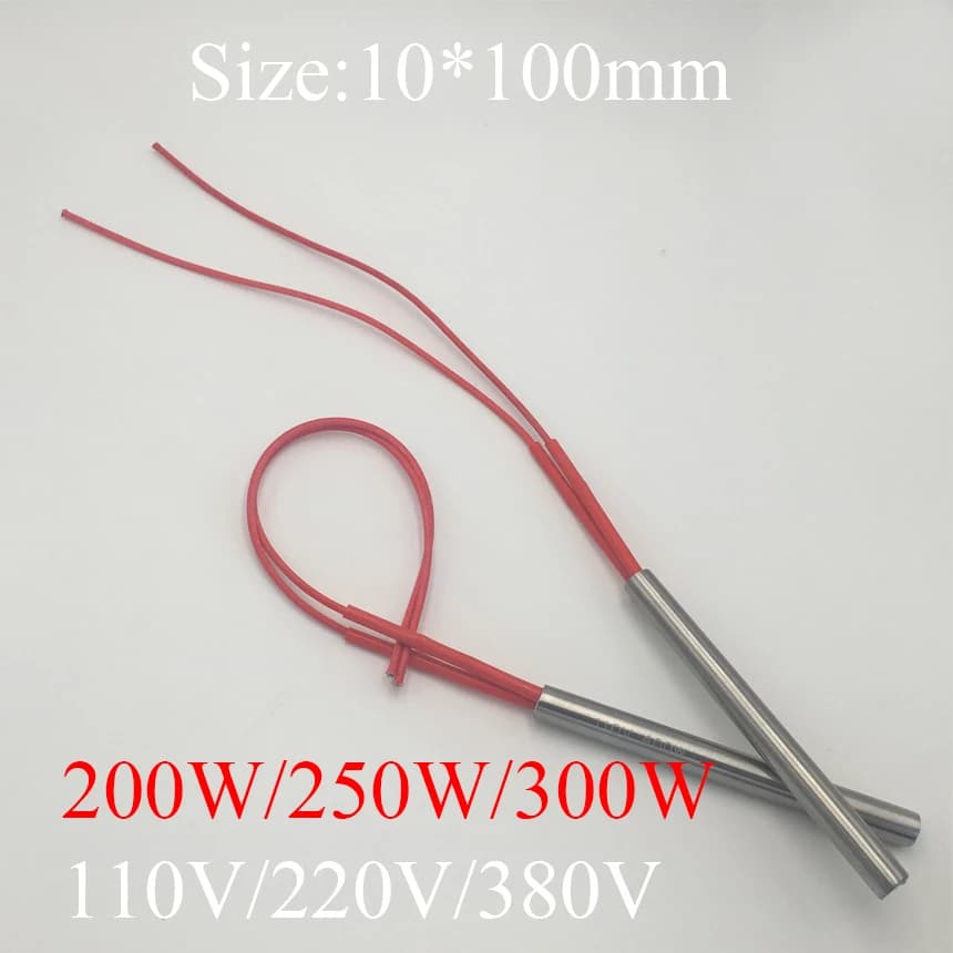 10x100 10*100mm 200W 250W 300W AC 110V 220V 380V Stainless Steel Cylinder Tube Mold Heating Element Single End Cartridge Heater