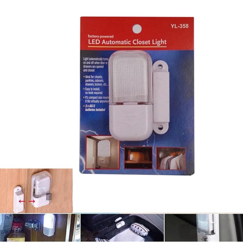 LED Cabinet Night Light Window Sensor Open Magnetic Contact Cabinet Light Battery Magnetic Control Light Cabinet Lamp