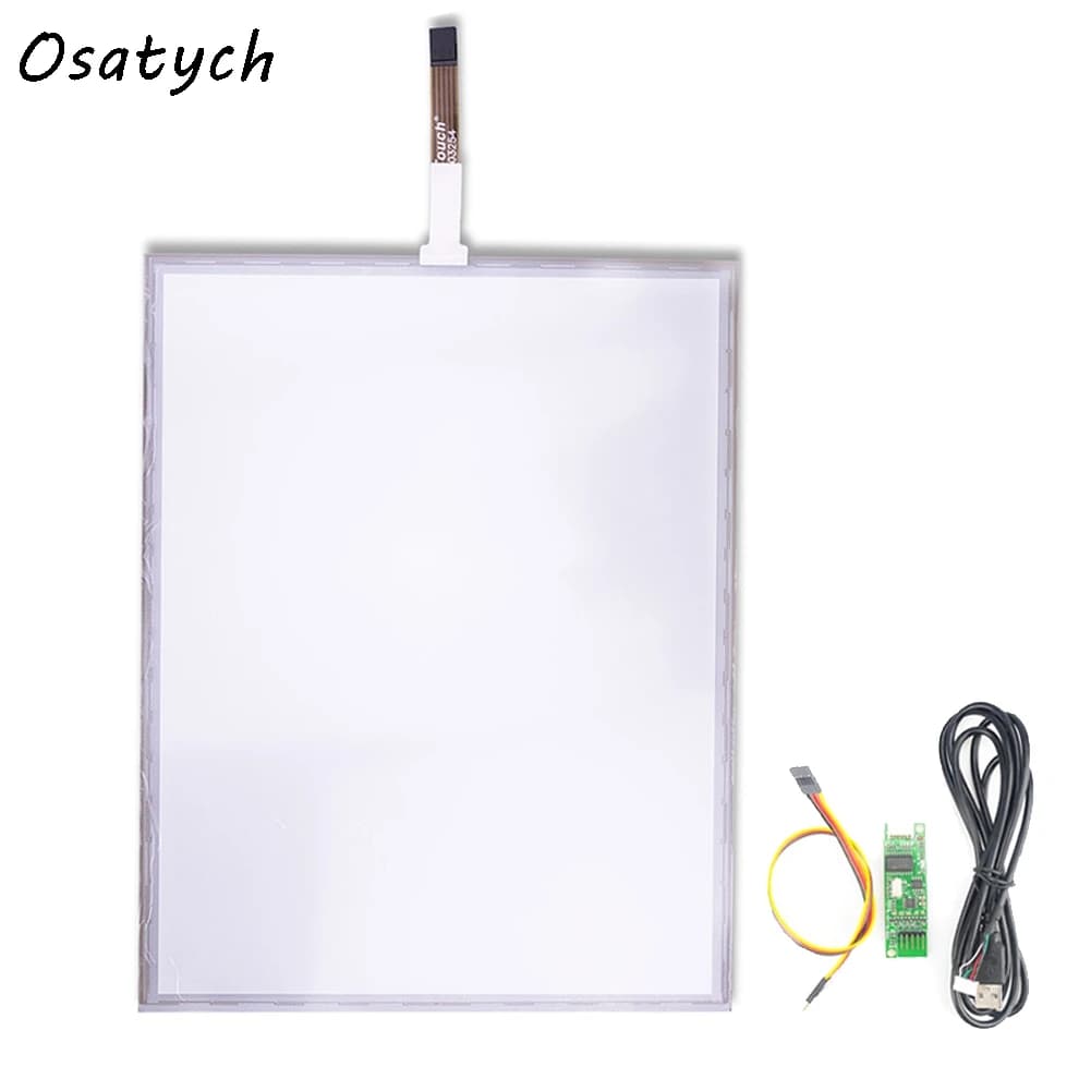 New for 355*288mm Resistive Touch Screen Panel + 5 Wire USB Kit for 17 Inch Monitor