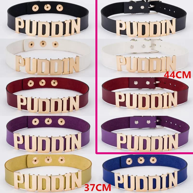 Halloween Cosplay Costumes Harleen Quinzel Puddin Choker Necklace Prop