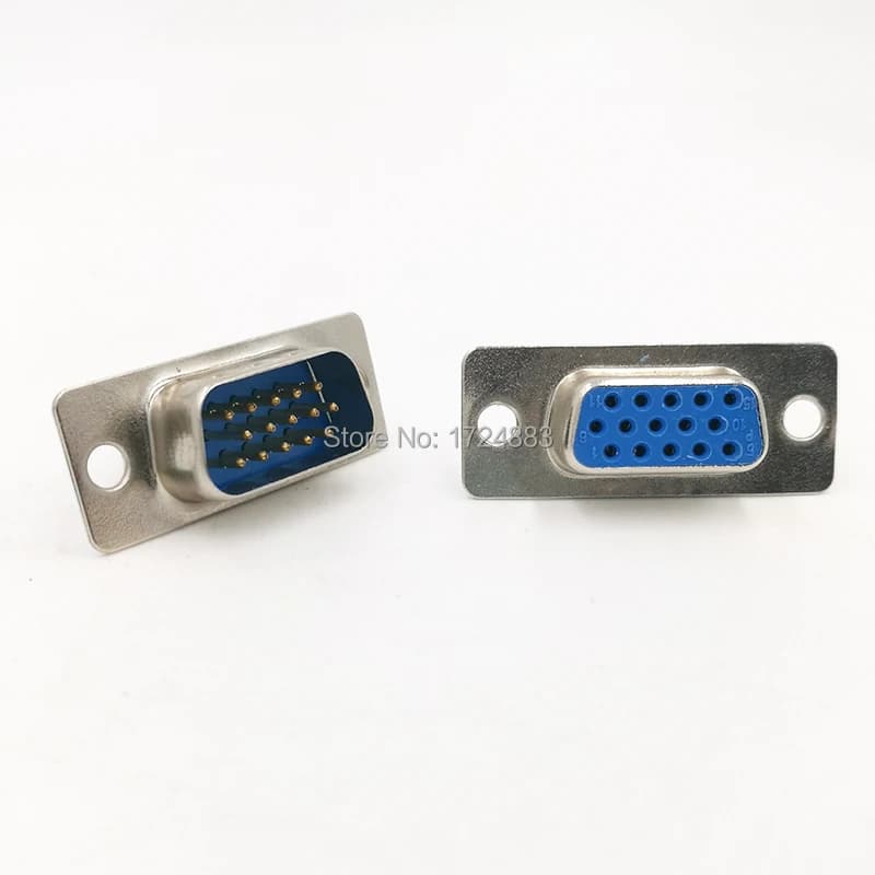 10PCS DB15 connector core VGA Plug connector 2row 3 row hole/pin female Male port socket adapter D Sub DP15