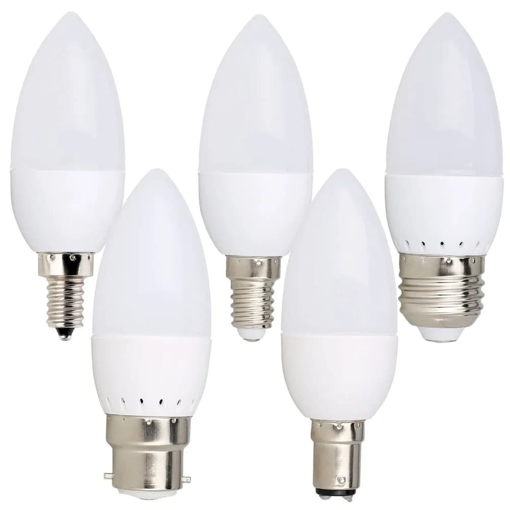 10PCS Led Candle Bulb E14 E27 E12 B22 B15 110V 220V Spotlight Chandlier Crystal Lamp Ampoule Bombillas Light 3W Replace 20W Bulb