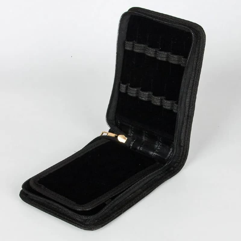 New Fountain Pen/Roller Pen Black Color PU Leather Zipper Case for 12 Pens hot selling Pen Bag