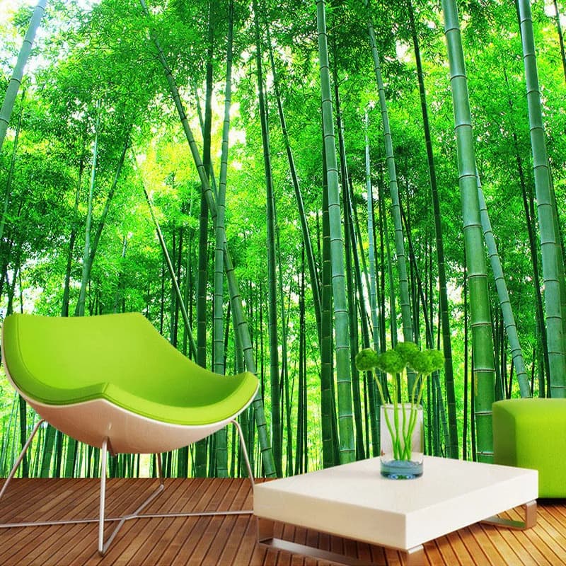 Custom 3D Mural Wallpaper Living Room Bedroom Sofa TV Backdrop Mural Painting Bamboo Forest Landscape Wall Mural Paper Roll