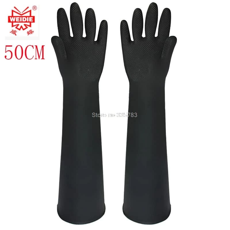 50CM white/Black gloves latex working Midoni waterproof non-slip arbeitshandschuhe upset longer latex work gloves