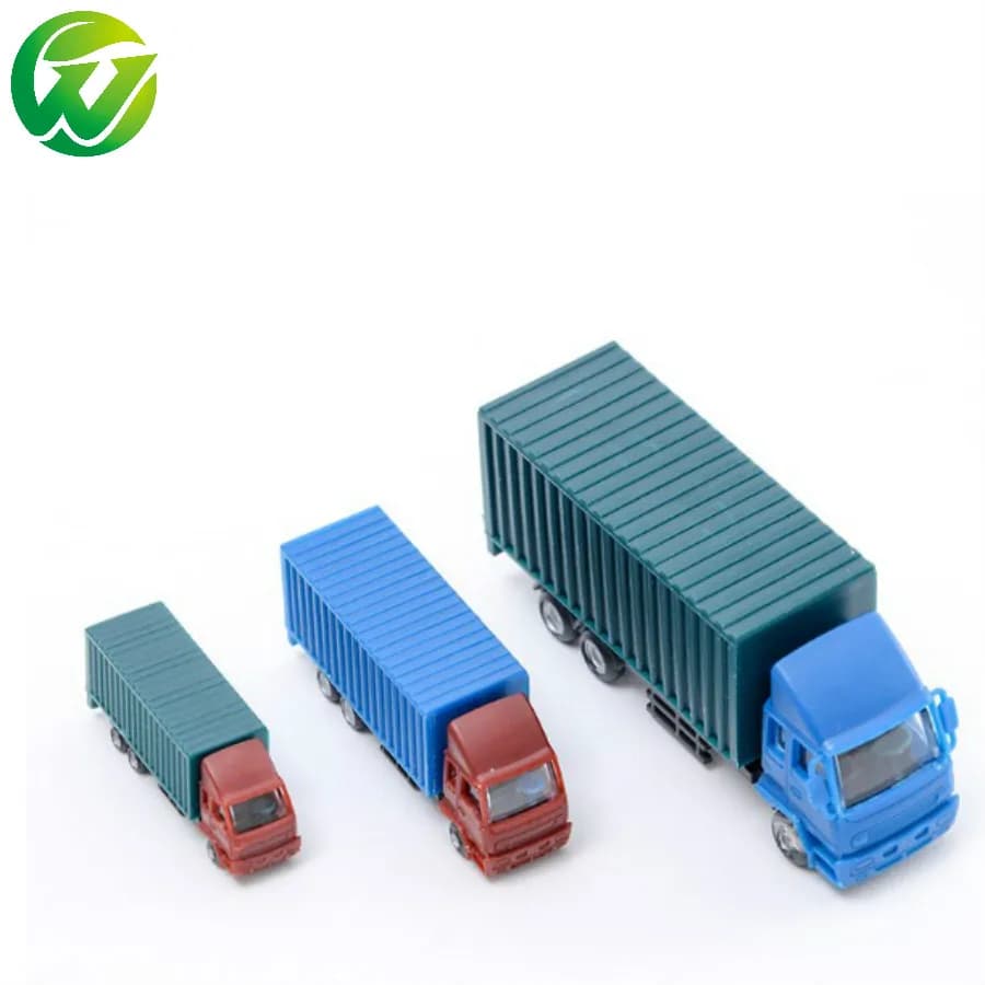 8pcs 1/200 Scale Architectural Model Plastic Miniature Model Truck Color Truck Van