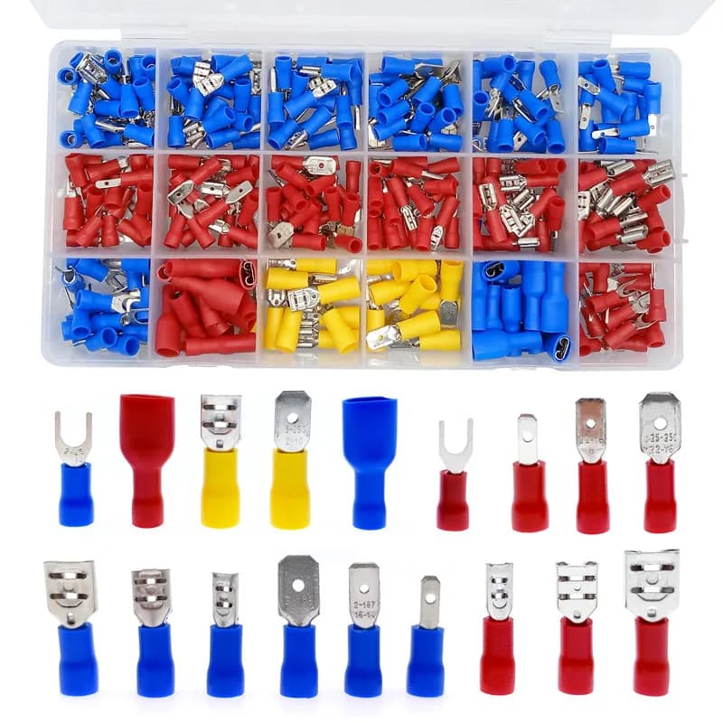 330pcs Assorted Full Insulated Fork U-type Set Terminals Connectors Assortment Kit Electrical Crimp Spade Ring