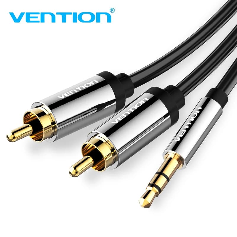 Vention RCA Cable HiFi Stereo 2RCA to 3.5mm Audio Cable 1m AUX Jack 3.5 Y Splitter for Amplifiers Audio Home Theater Cable RCA
