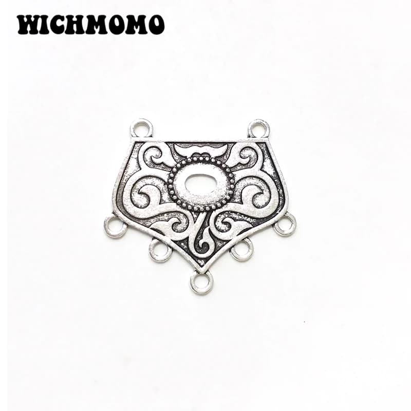 New 32*35mm 5 Pieces Retro Zinc Alloy Pentagon Connectors Porous Linker for DIY Necklace Jewelry Accessories PJ541