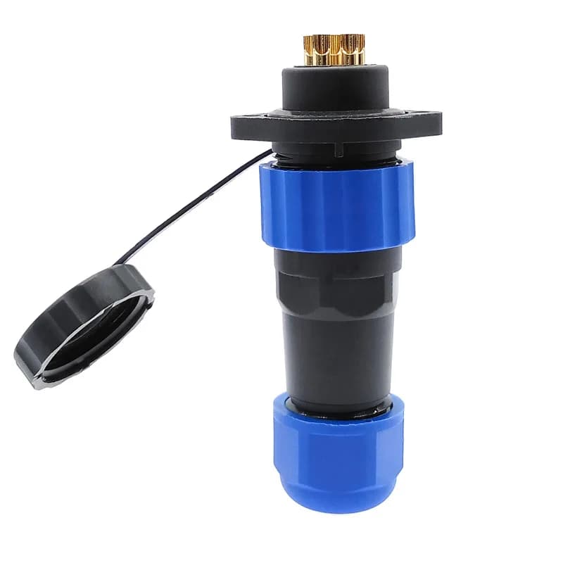 SP20 waterproof connector IP68 2 hole flange socket 2/3/4/5/6/7/8/9/12/14Pin cable connector