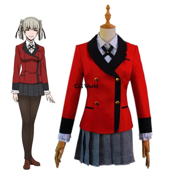 Comics Kakegurui Compulsive Gambler Momobami Kirari School Uniform Coat Shirt Skirt Outfit Anime Cosplay Costumes