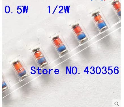 100pcs 1/2W Zener diode LL34 2V 2V2 2V4 2V7 3V 3V3 3V6 3V9 4V3 4V7 5V1 5V6 6V2 7V5 8V2 10V 12V 15V 16V 18V 20V 24V 30V 36V 39V